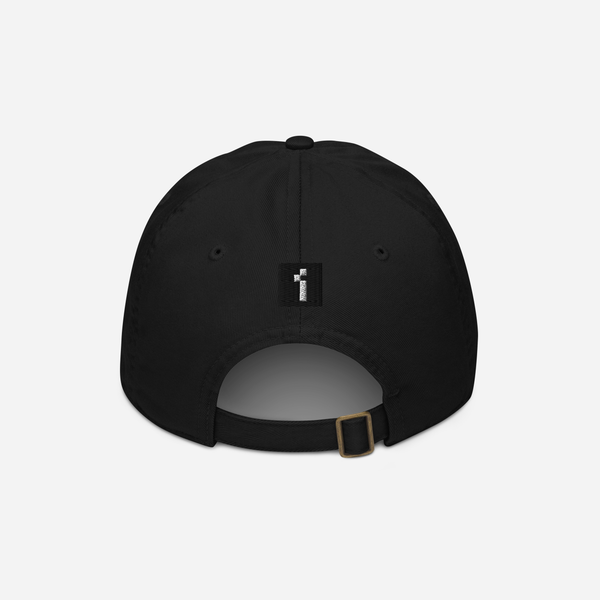 Organic Baseball Cap - Black - STAMPS (blue)