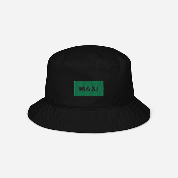 Organic Bucket Hat - Black - MAXI (green)