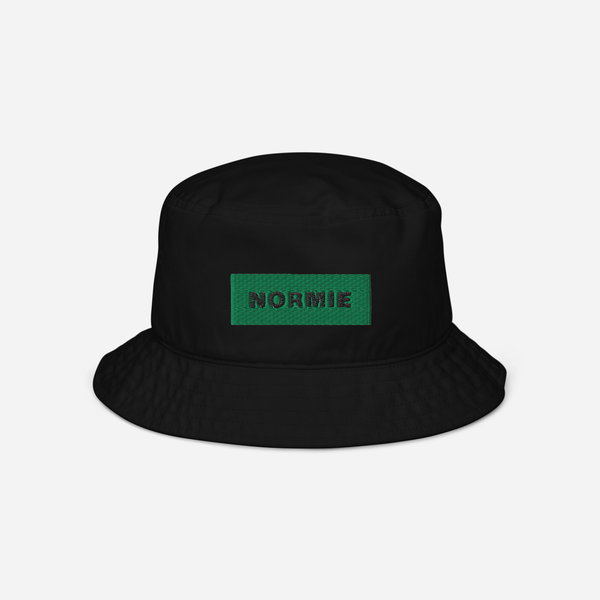 Organic Bucket Hat - BLACK - NORMIE (green)