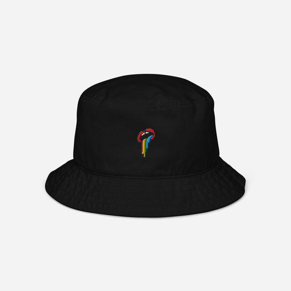 Organic Bucket Hat - Black - Rainbow