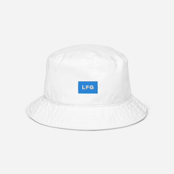 Organic Bucket Hat - WHITE - LFG (blue)