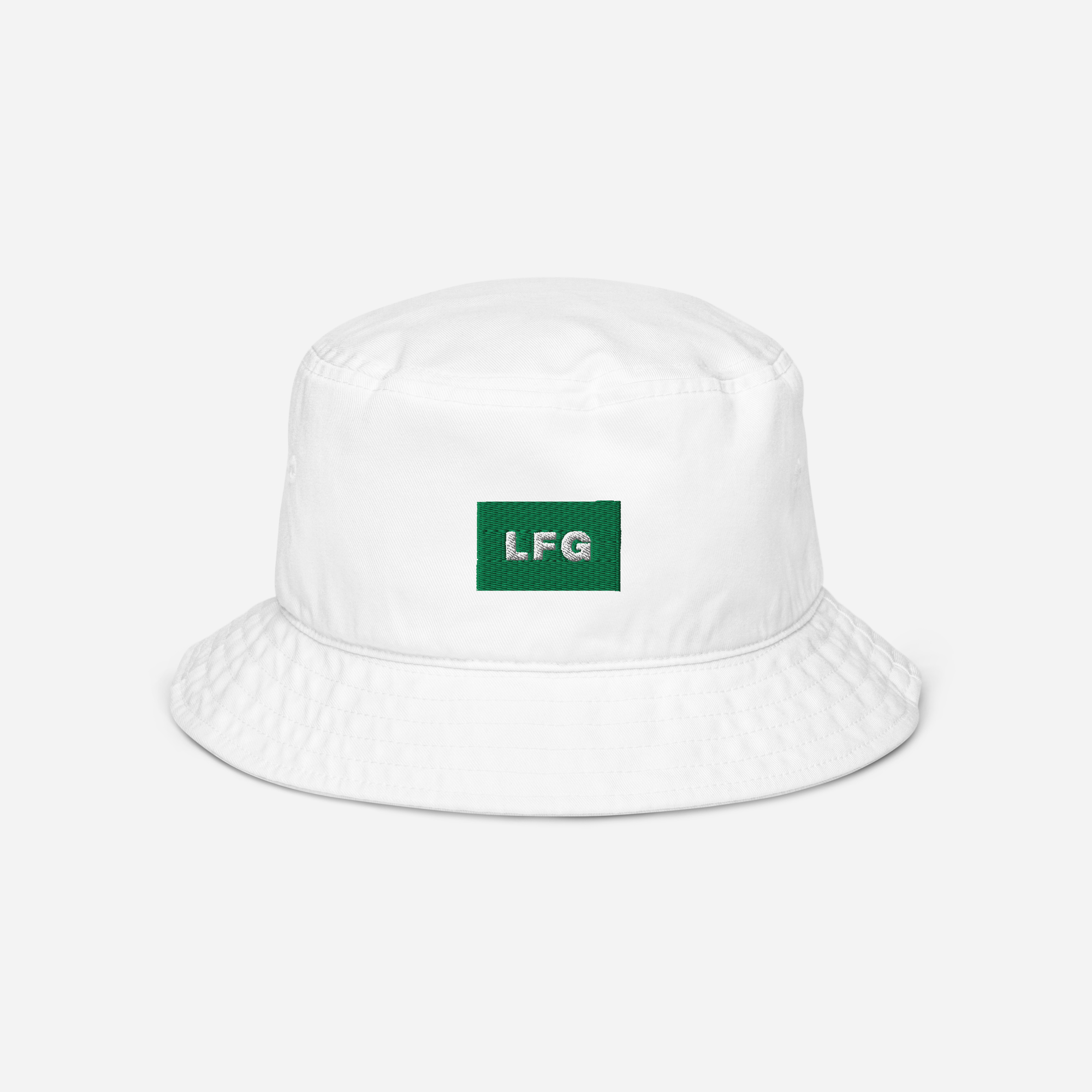 Organic Bucket Hat - WHITE - LFG (green)