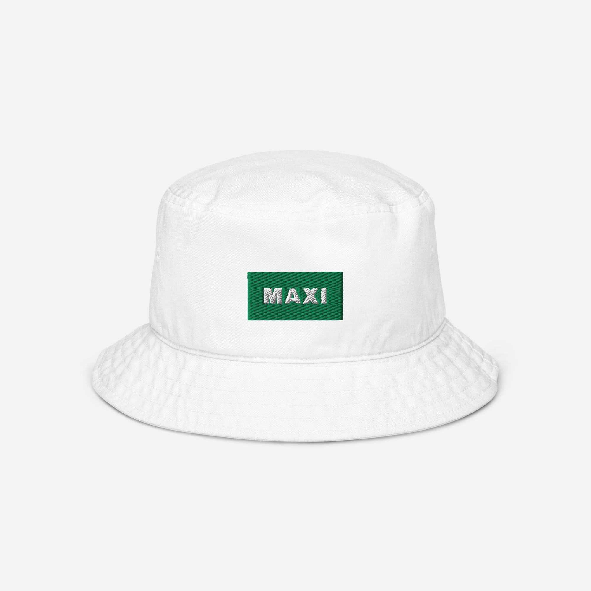 Organic Bucket Hat - WHITE - MAXI (green)