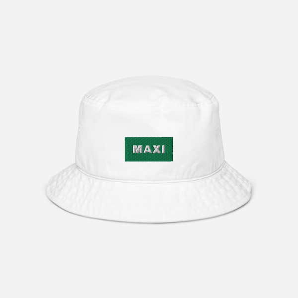 Organic Bucket Hat - WHITE - MAXI (green)