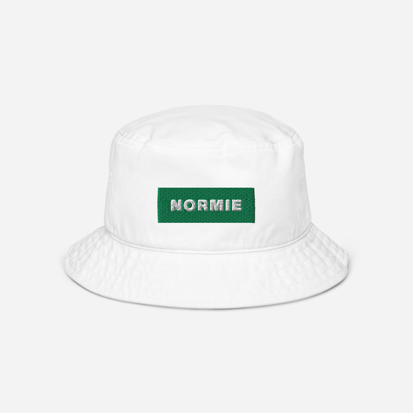 Organic Bucket Hat - WHITE - NORMIE (green)