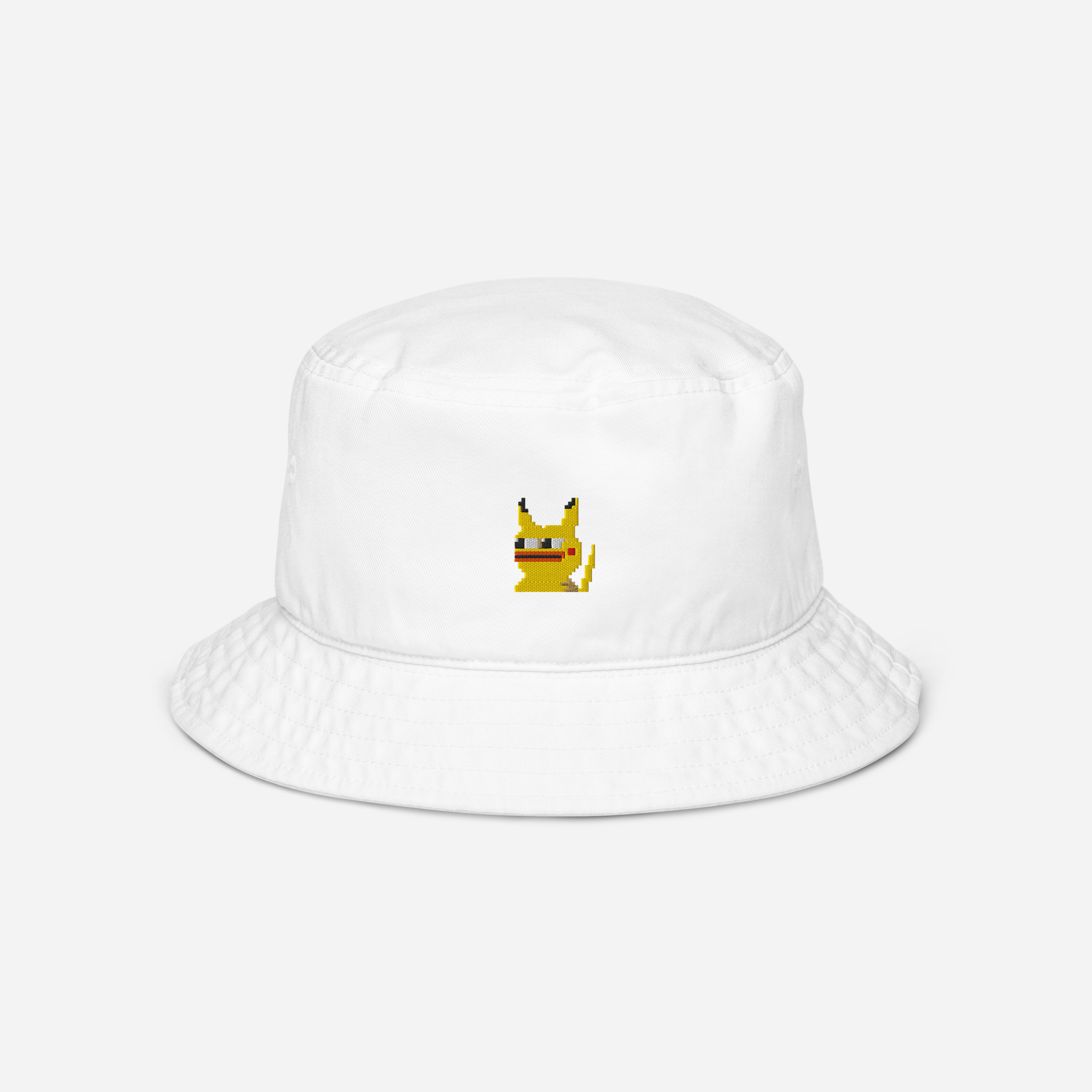 Organic Bucket Hat - WHITE - Pepekachu