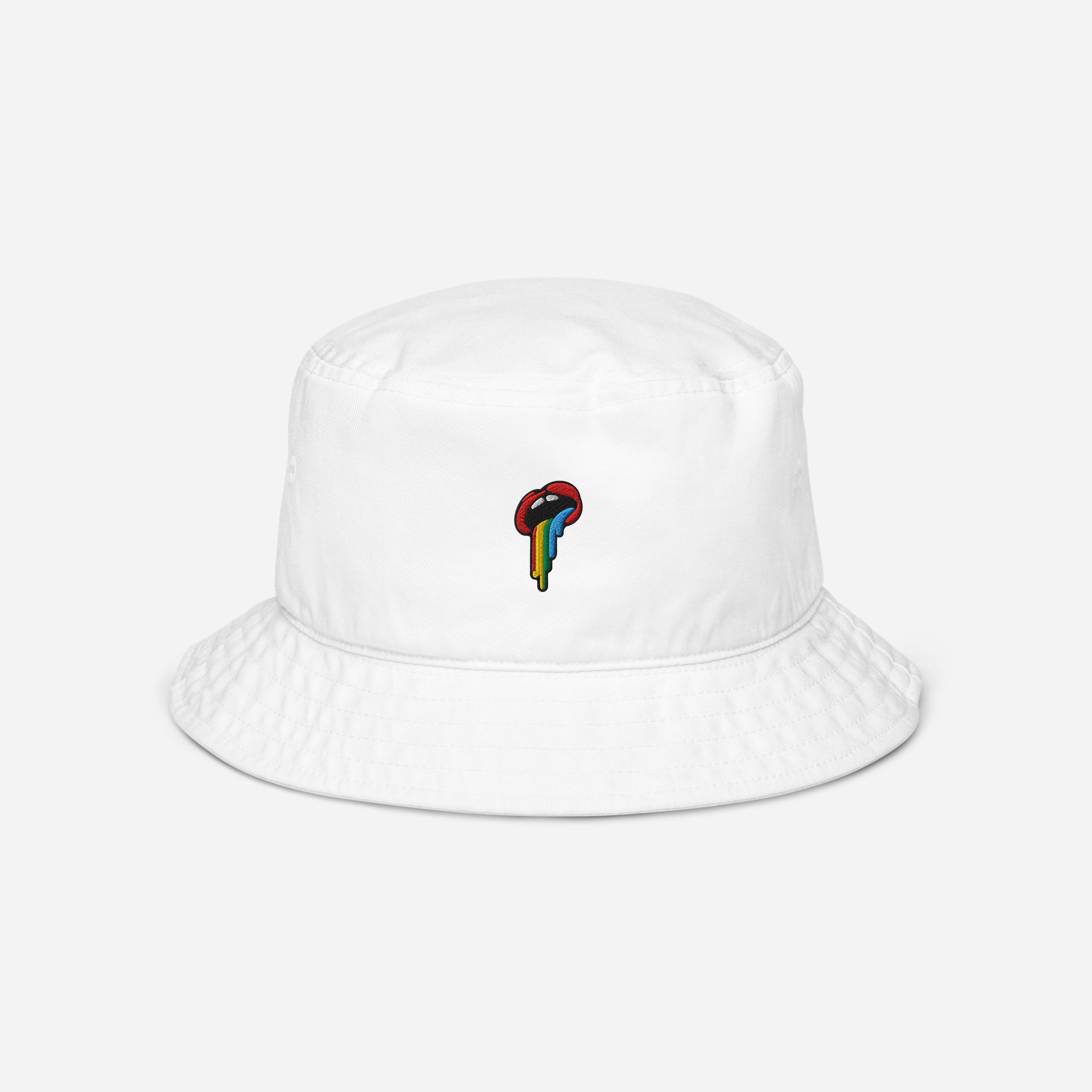 Organic Bucket Hat - WHITE - Rainbow