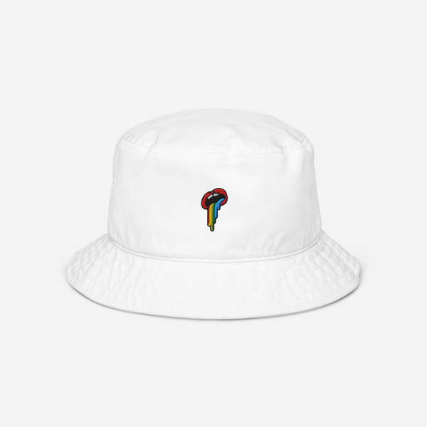 Organic Bucket Hat - WHITE - Rainbow
