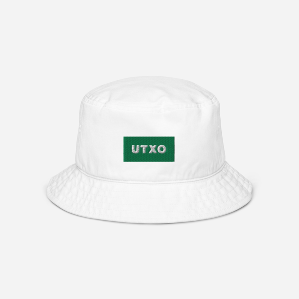 Organic Bucket Hat - WHITE - UTXO (green)