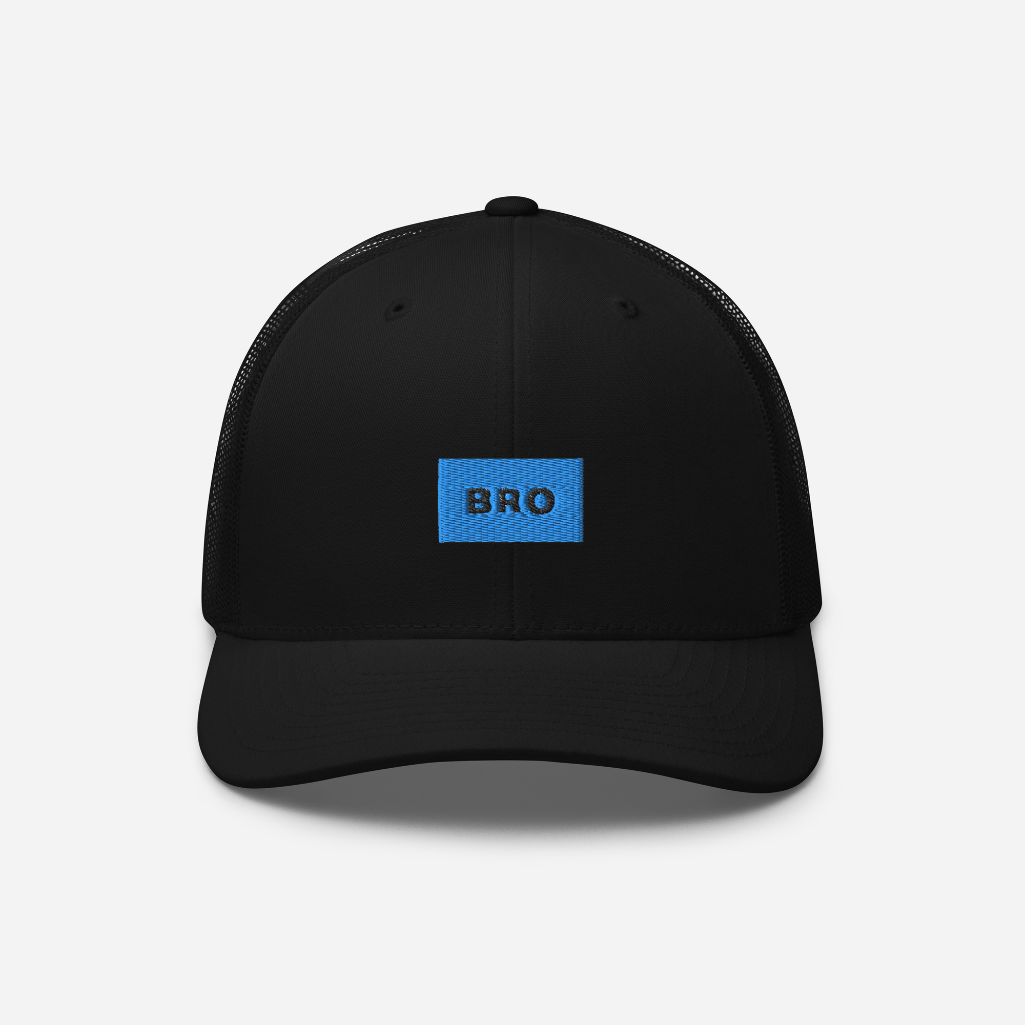 Retro Trucker Hat - BLACK - BRO (blue)