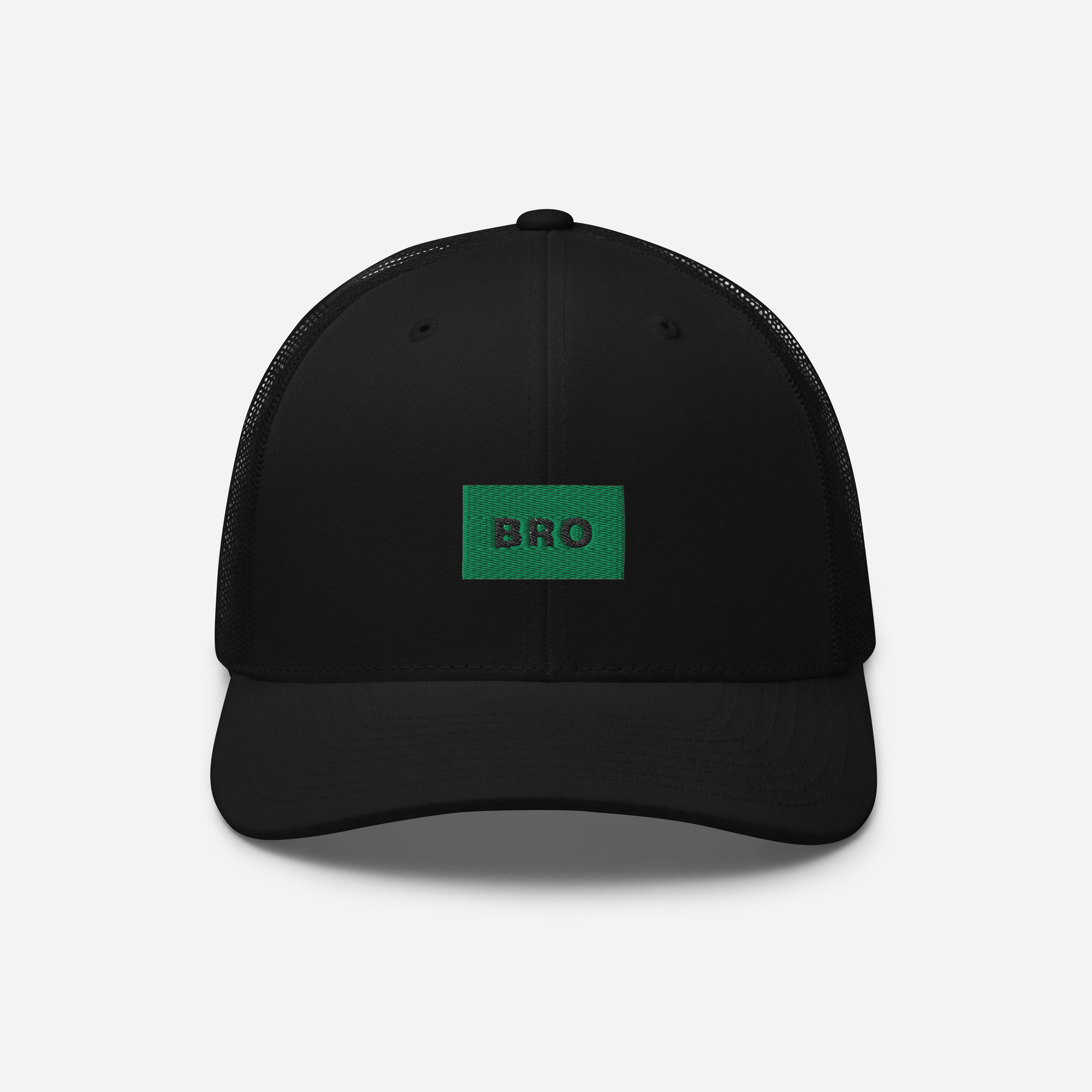 Retro Trucker Hat - BLACK - BRO (green)