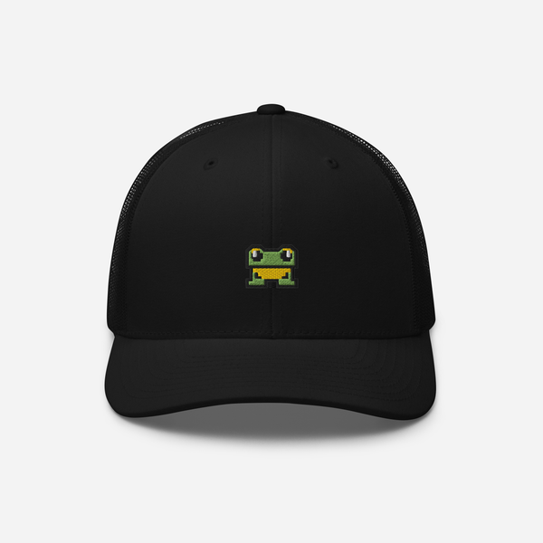 Retro Trucker Hat - Black - FrogFolio