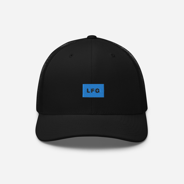 Retro Trucker Hat - Black - LFG (blue)