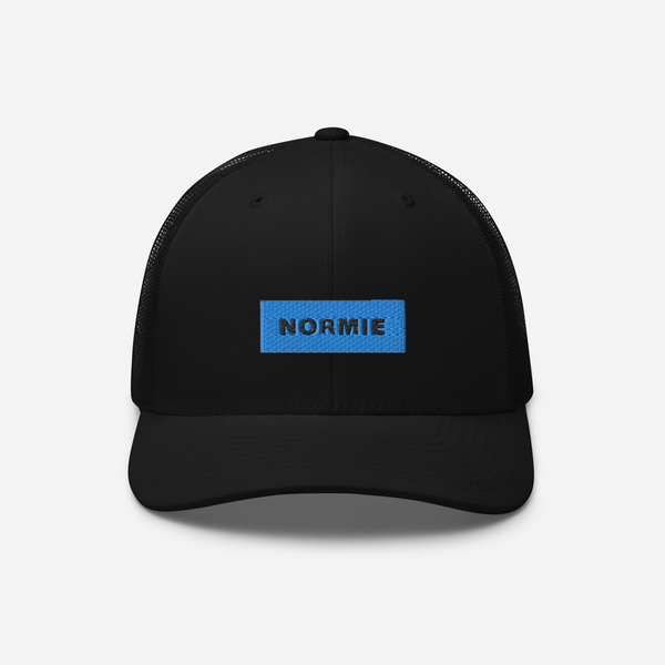 Retro Trucker Hat - Black - NORMIE (blue)