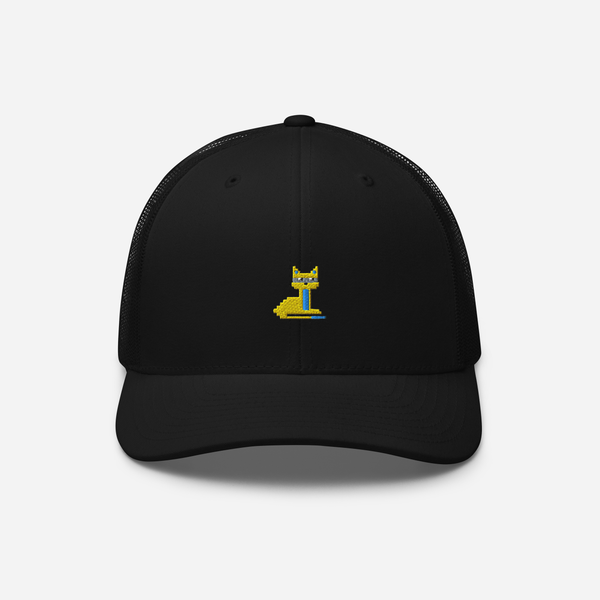 Retro Trucker Hat - Black - NodeCat