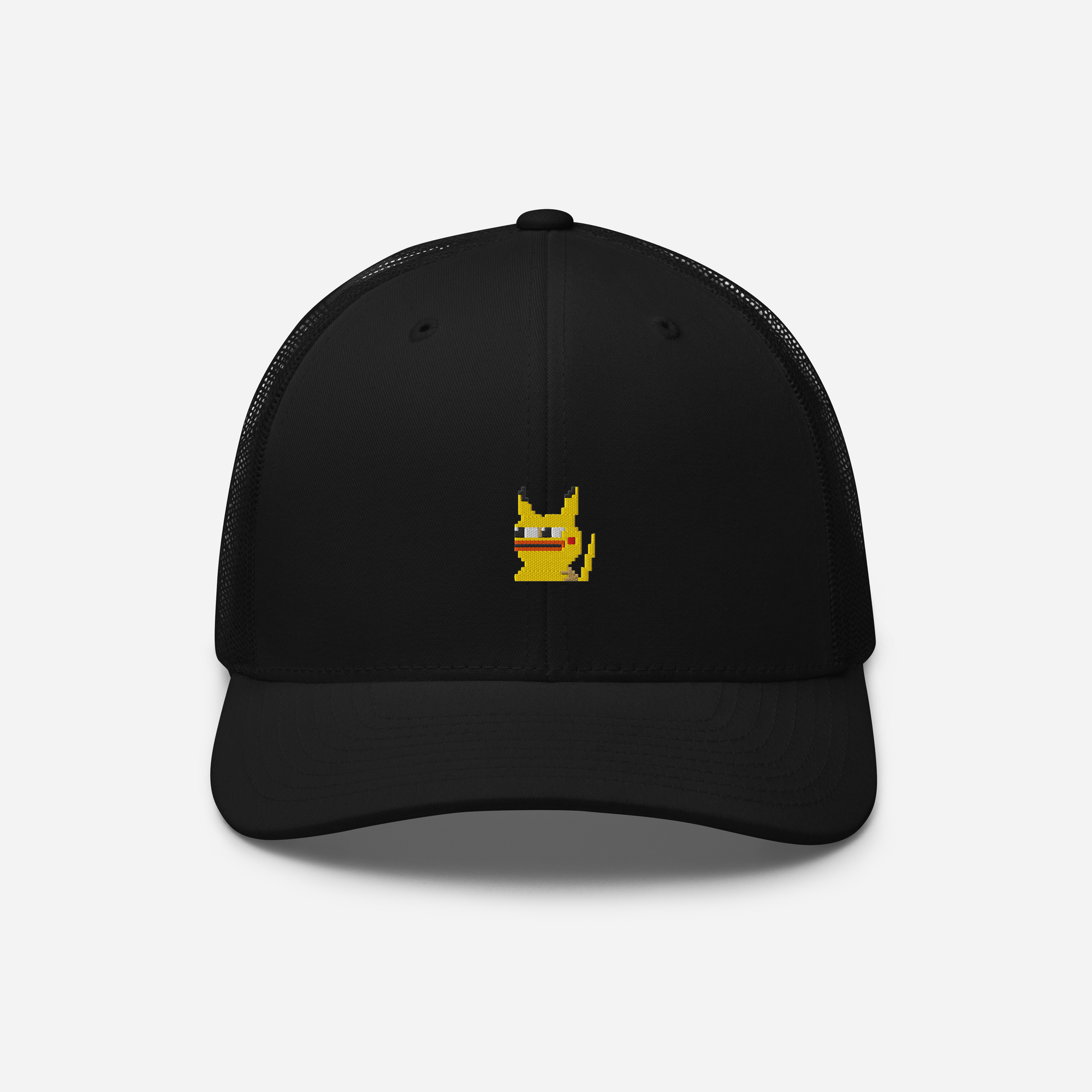Retro Trucker Hat - Black - Pepekachu