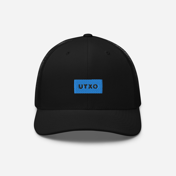 Retro Trucker Hat - Black - UTXO (blue)