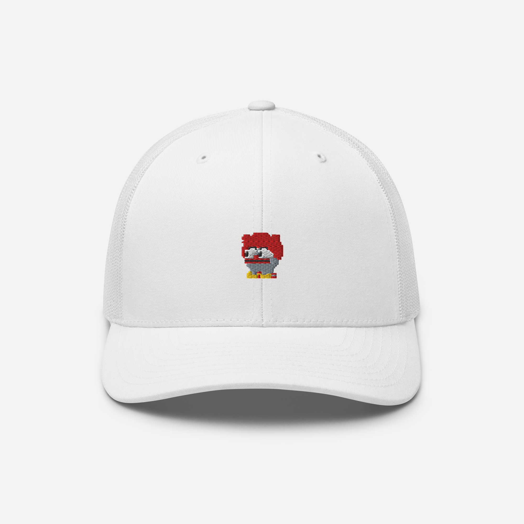 Retro Trucker Hat - White - Clownpepe