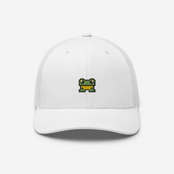 Retro Trucker Hat - White - FrogFolio