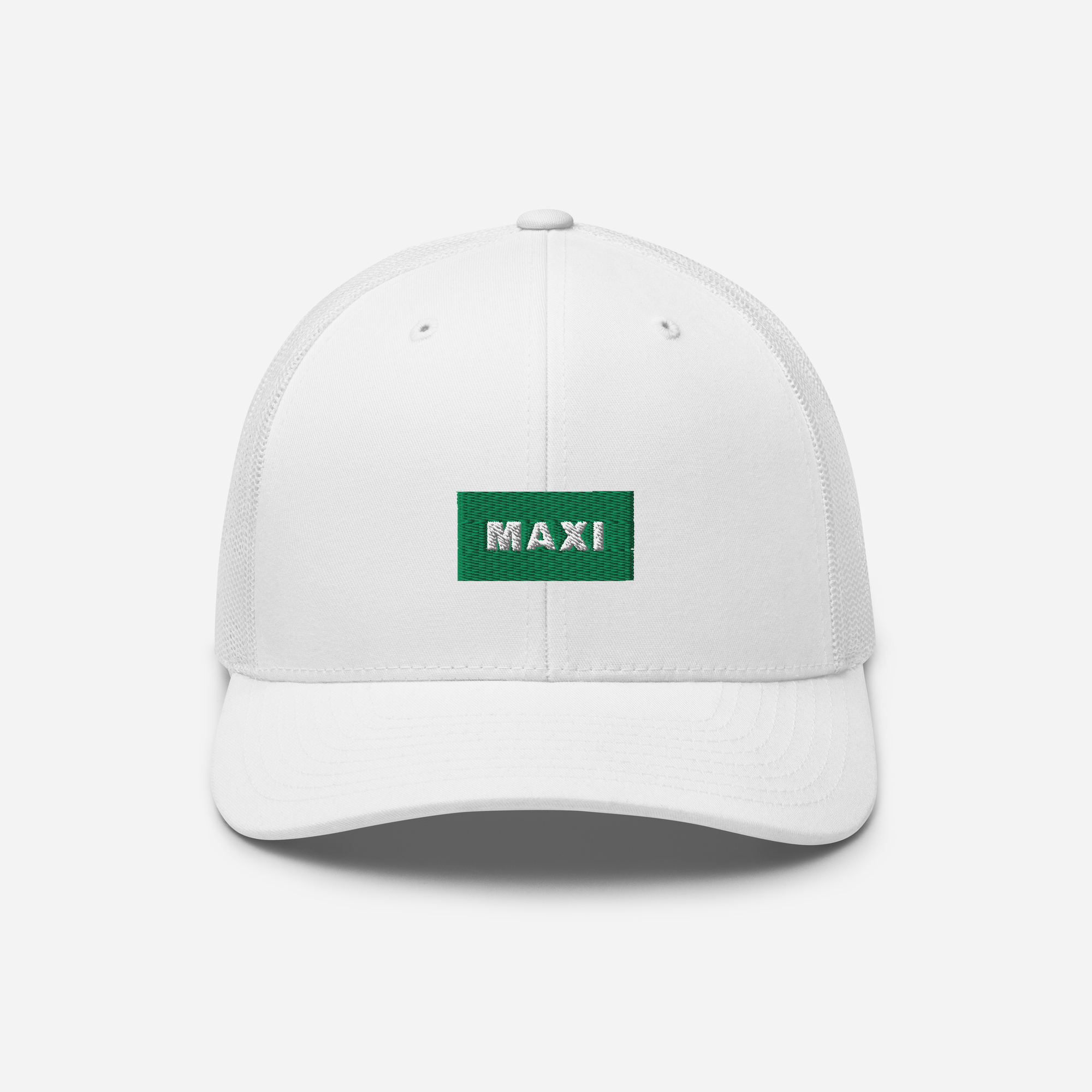Retro Trucker Hat - White - MAXI (green)