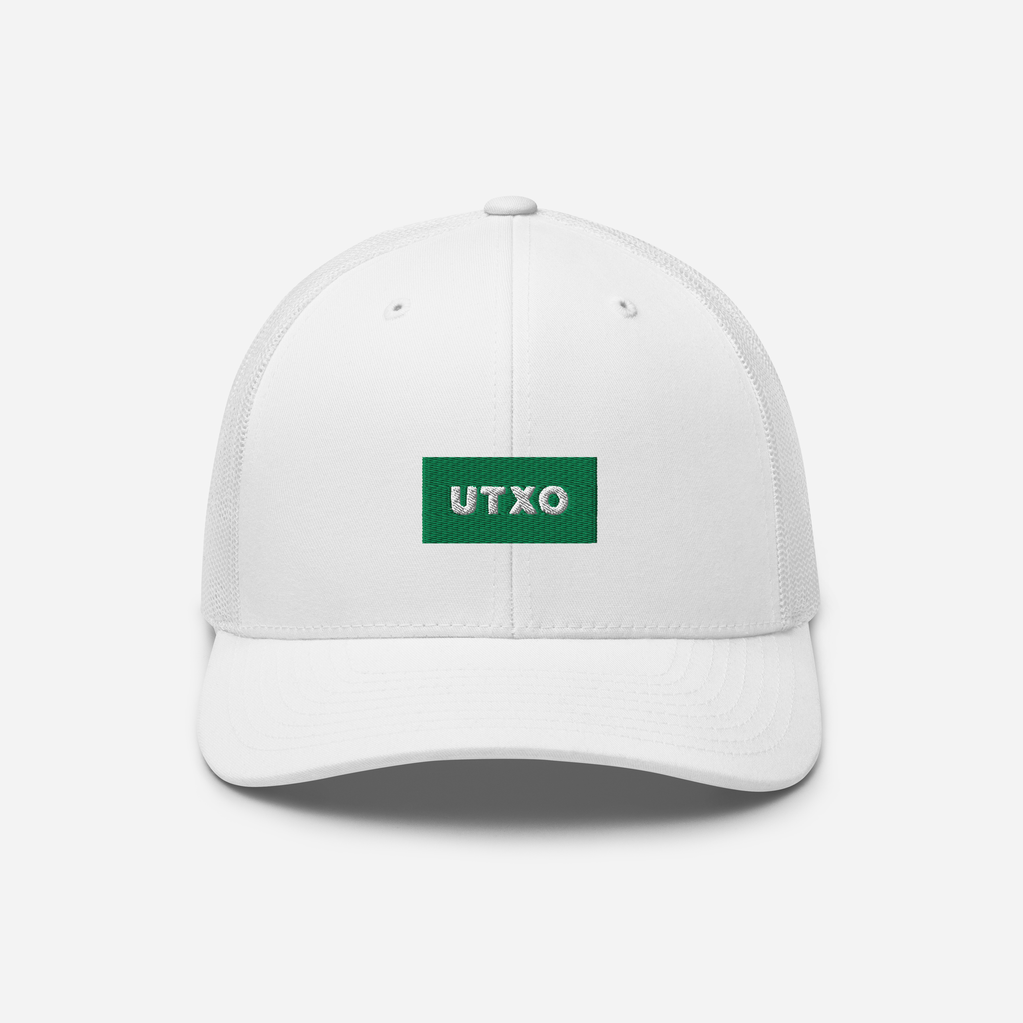 Retro Trucker Hat - White - UTXO (green)