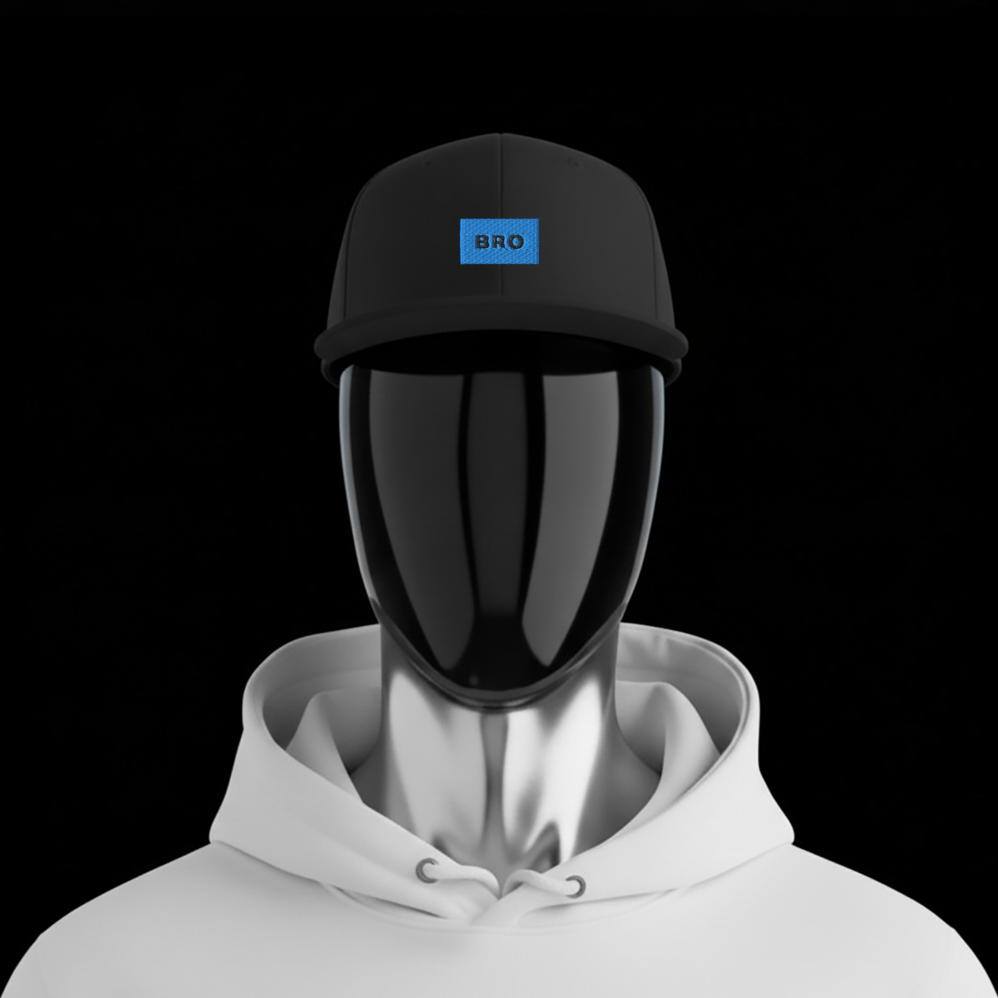 Snapback - BLACK - BRO (blue)