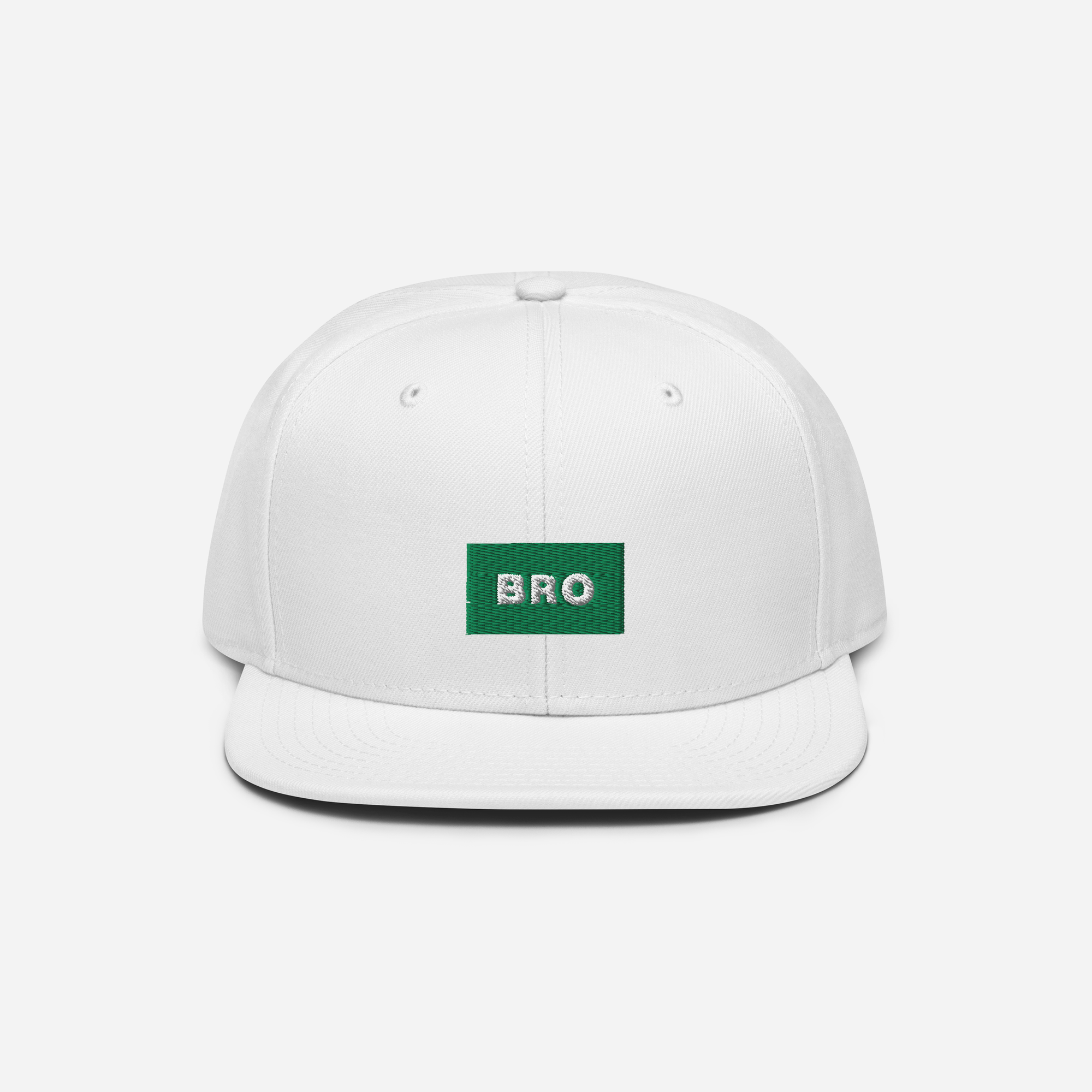 Snapback - White - BRO (green)