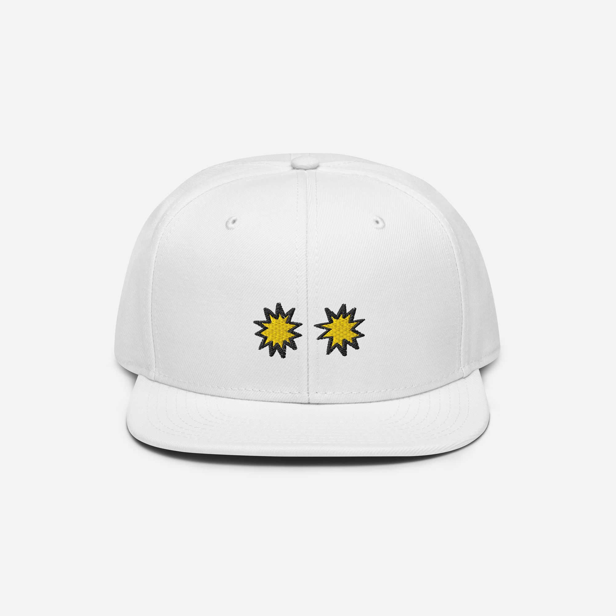 Snapback - White - StarsEyes (yellow)