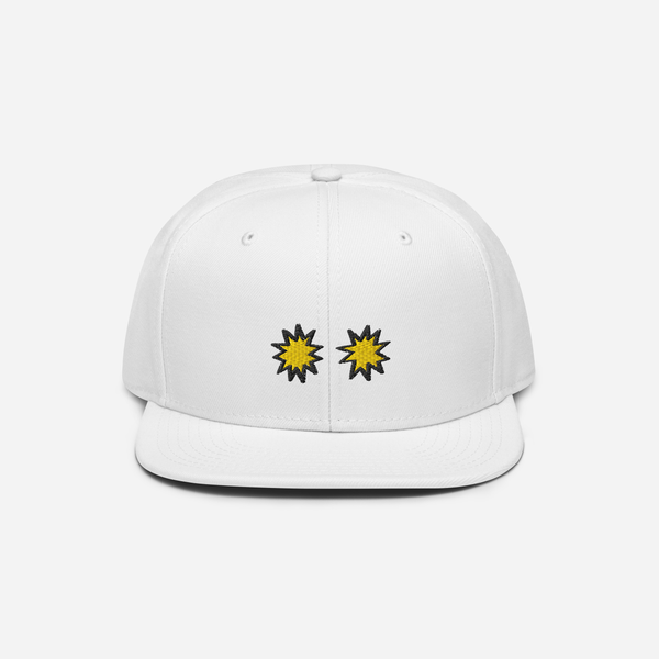 Snapback - White - StarsEyes (yellow)