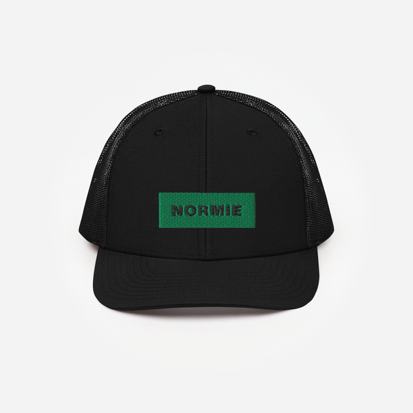 Snapback Trucker Cap - BLACK - NORMIE (green)