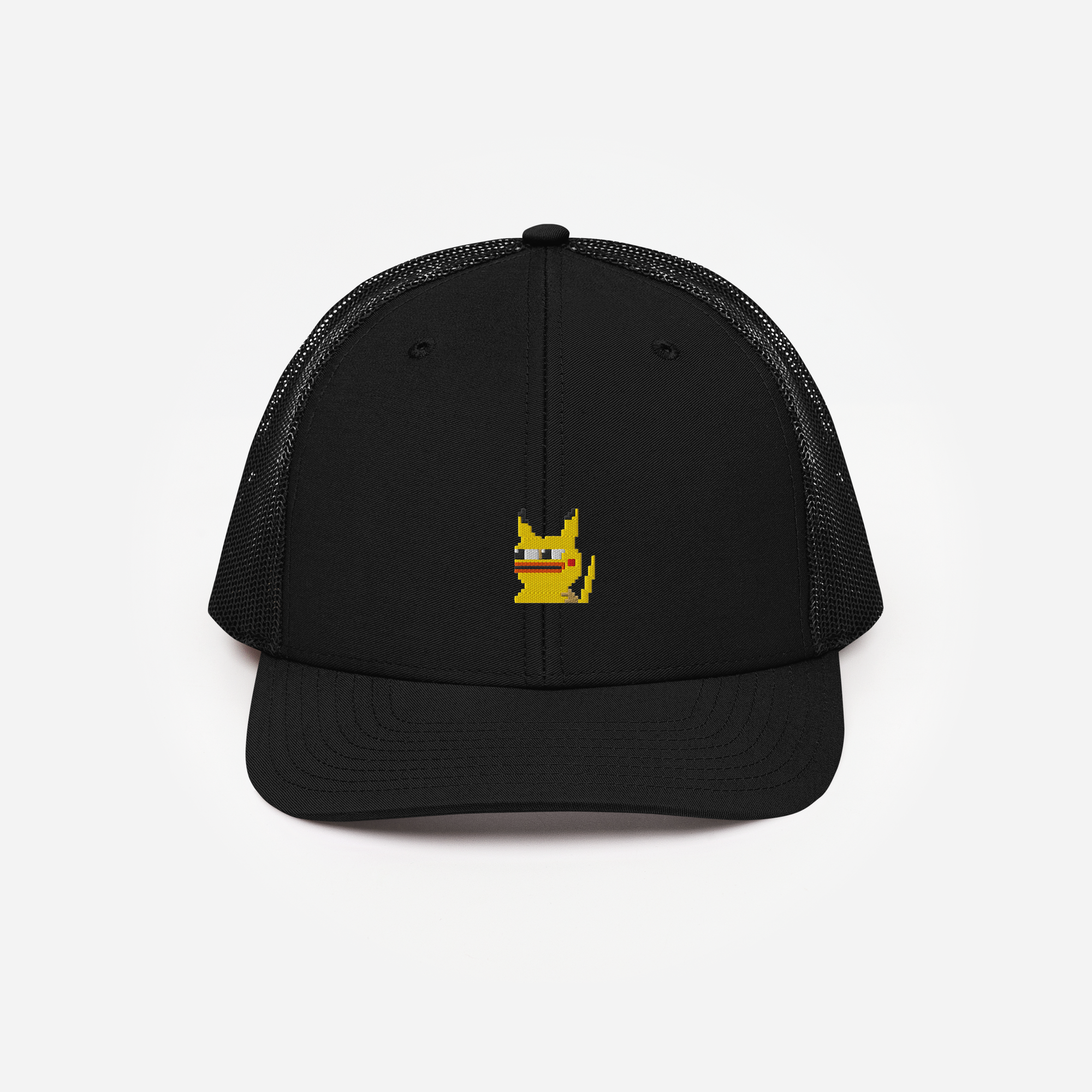 Snapback Trucker Cap - Black - Pepekachu
