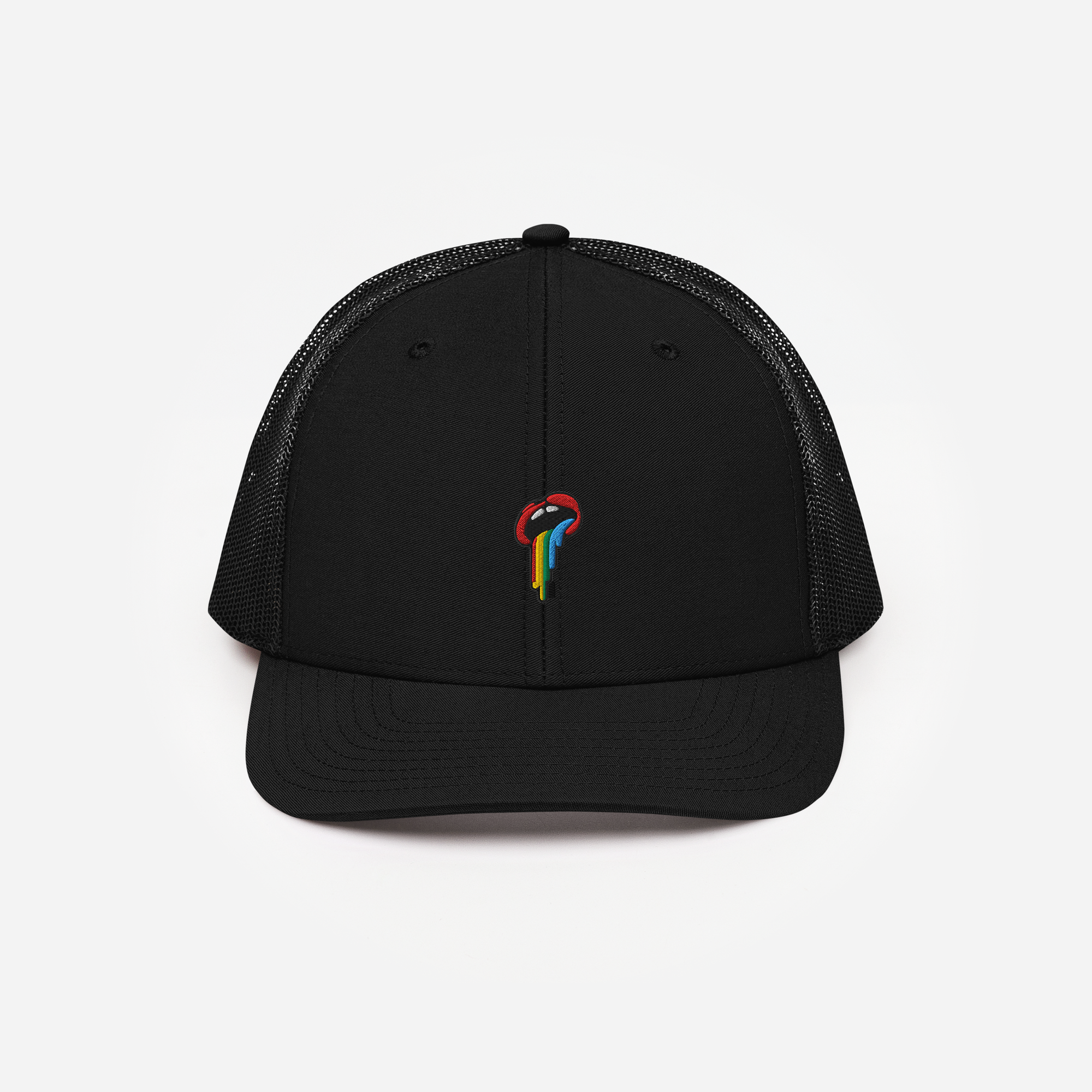 Snapback Trucker Cap - Black - Rainbow