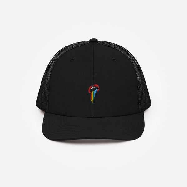 Snapback Trucker Cap - Black - Rainbow