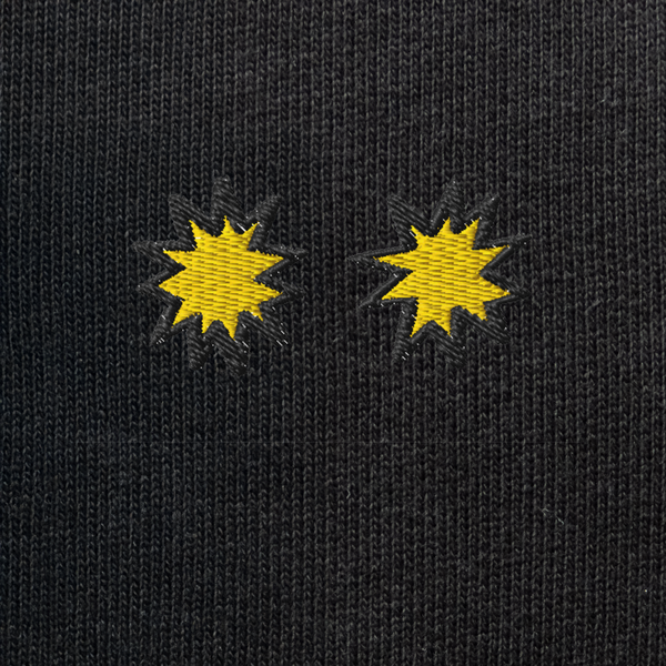 Unisex Eco Sweatshirt - BLACK - StarsEyes (yellow)