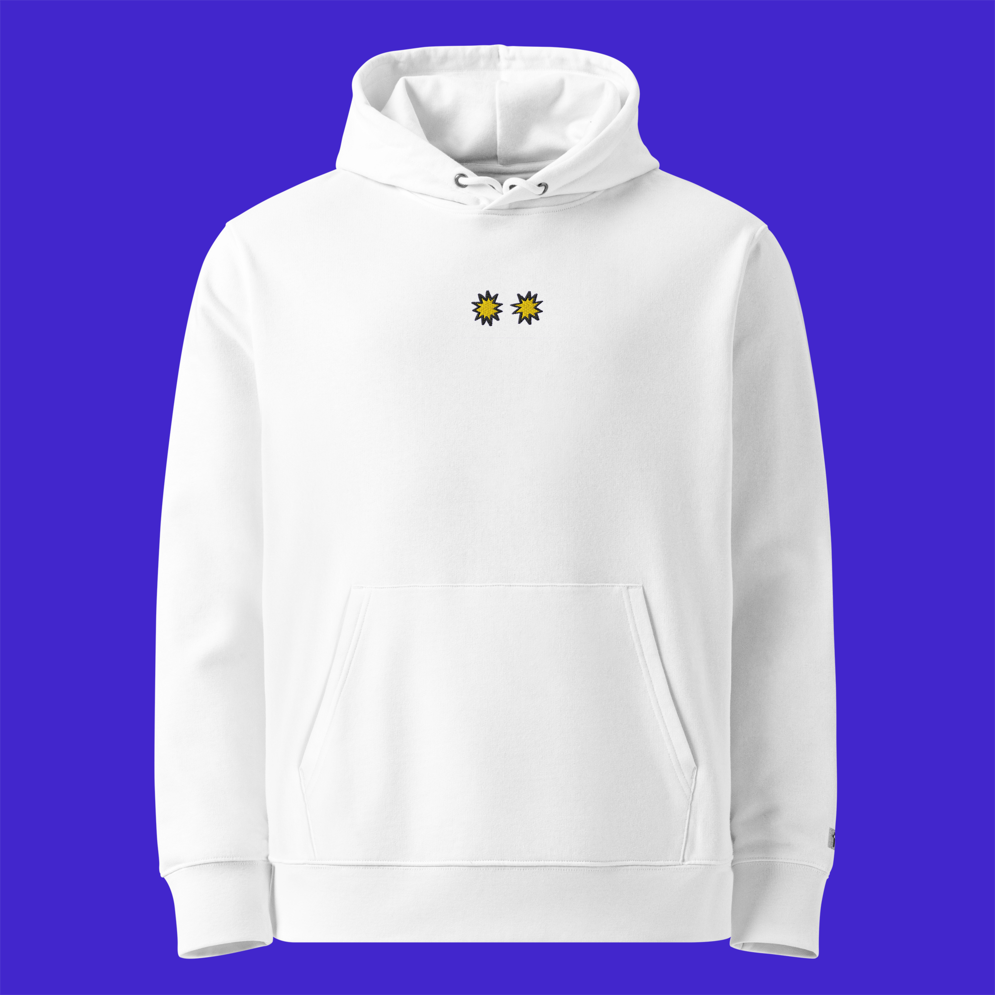 Unisex Essential Eco Hoodie - WHITE - StarsEyes (yellow)