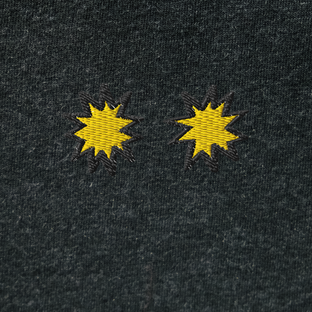 Unisex Hooded Long Sleeve Tee - BLACK - StarsEyes (yellow)