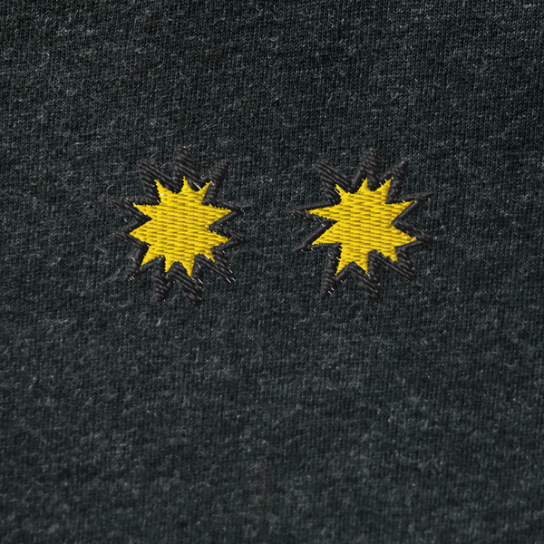 Unisex Hooded Long Sleeve Tee - BLACK - StarsEyes (yellow)