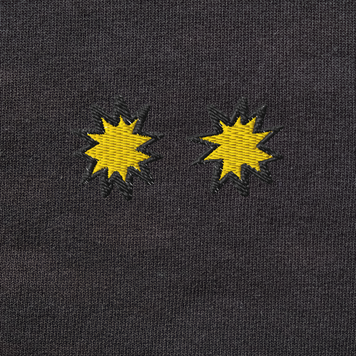 Unisex Organic Sweatshirt - BLACK - StarsEyes (yellow)