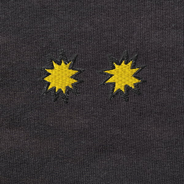 Unisex Organic Sweatshirt - BLACK - StarsEyes (yellow)