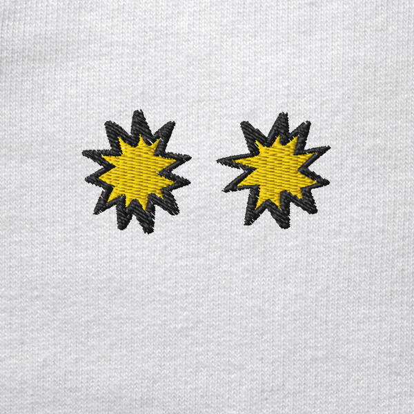 Unisex Organic Sweatshirt - WHITE - StarsEyes (yellow)