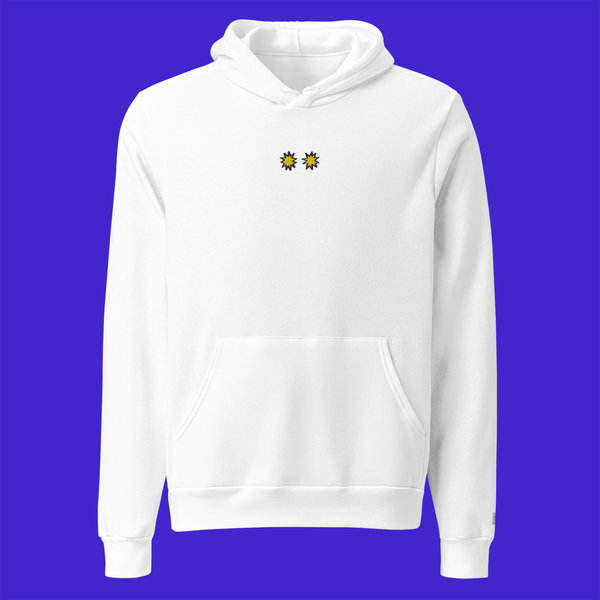 Unisex Pullover Hoodie - WHITE - StarsEyes (yellow)