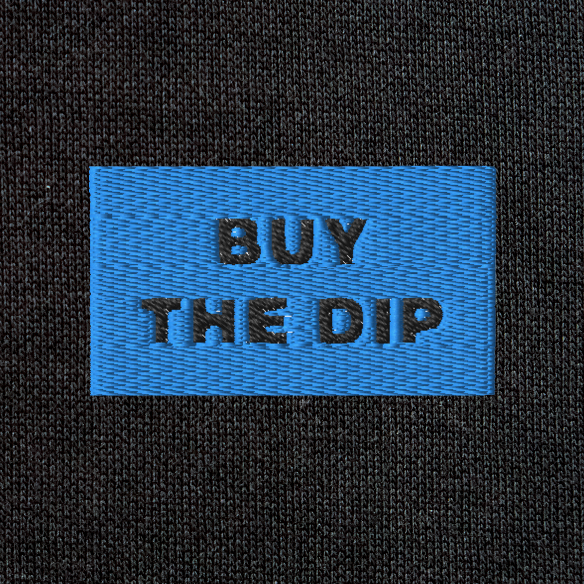 Unisex Eco Raglan Hoodie - BLACK - BUY THE DIP (blue)