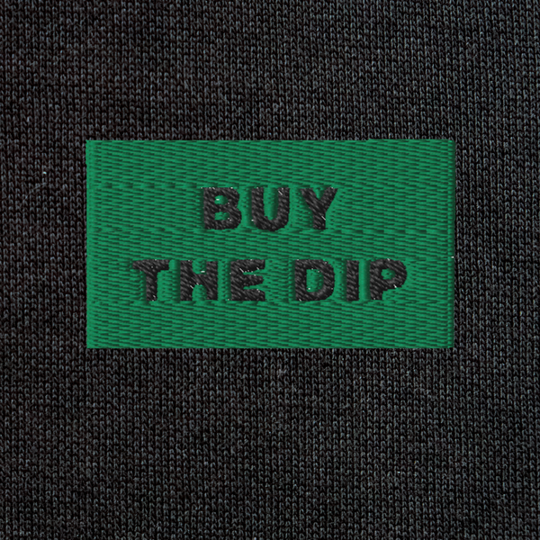 Unisex Eco Raglan Hoodie - BLACK - BUY THE DIP (green)