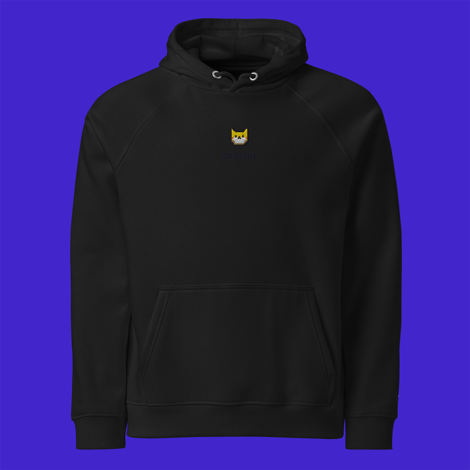 Unisex Eco Raglan Hoodie - BLACK - Catoshi