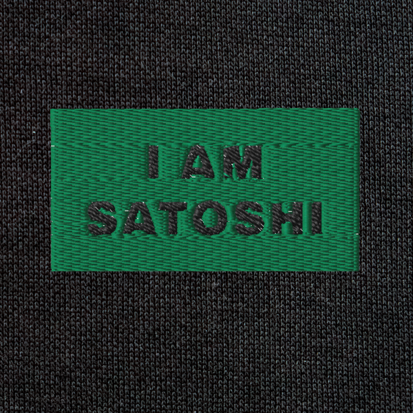 Unisex Eco Raglan Hoodie - BLACK - I AM SATOSHI (green)