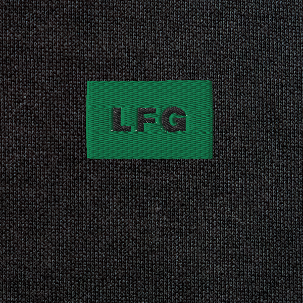 Unisex Eco Raglan Hoodie - BLACK - LFG (green)