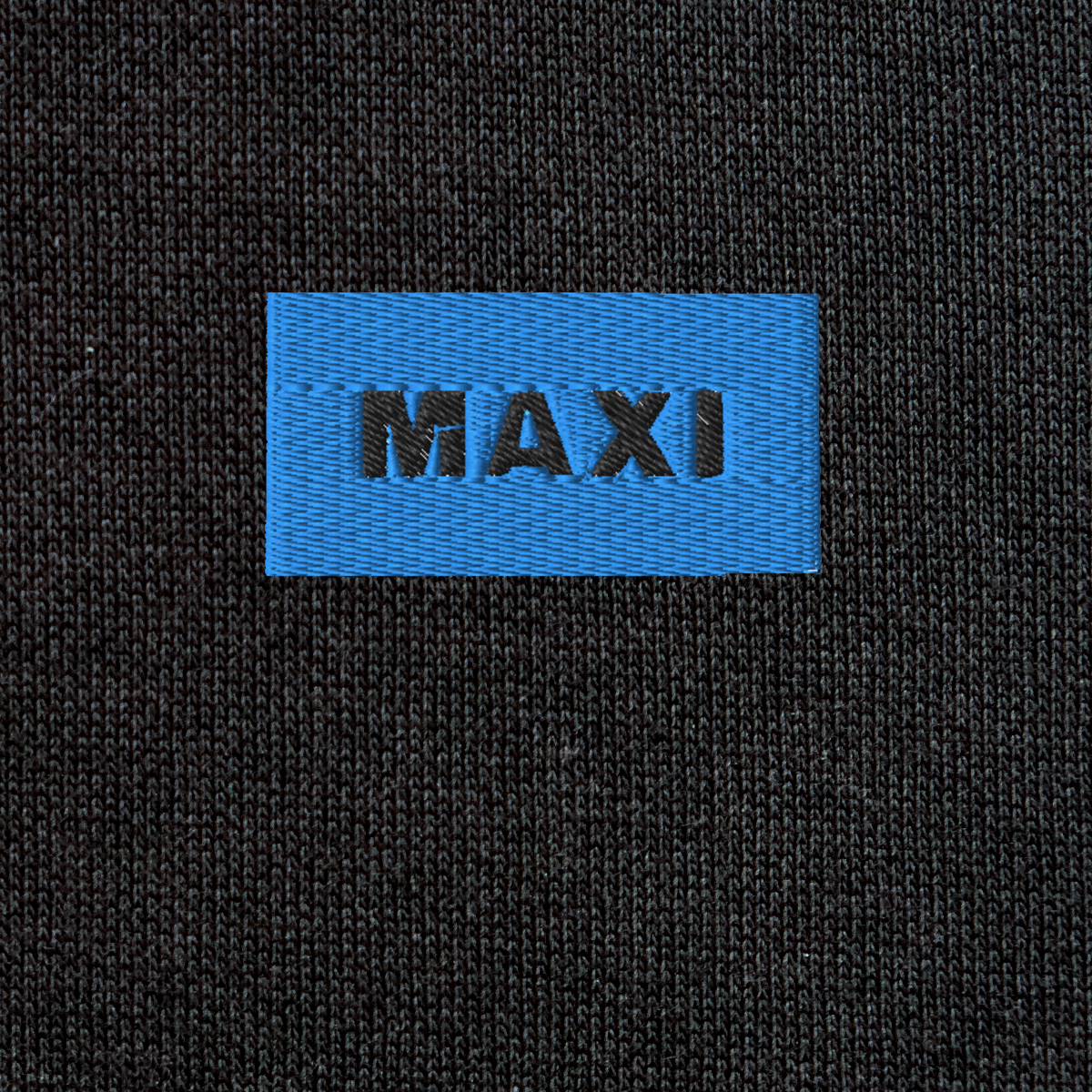 Unisex Eco Raglan Hoodie - BLACK - MAXI (blue)