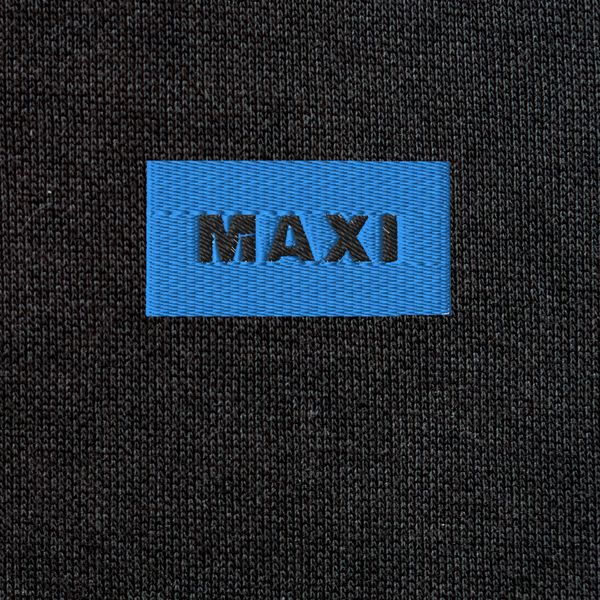 Unisex Eco Raglan Hoodie - BLACK - MAXI (blue)