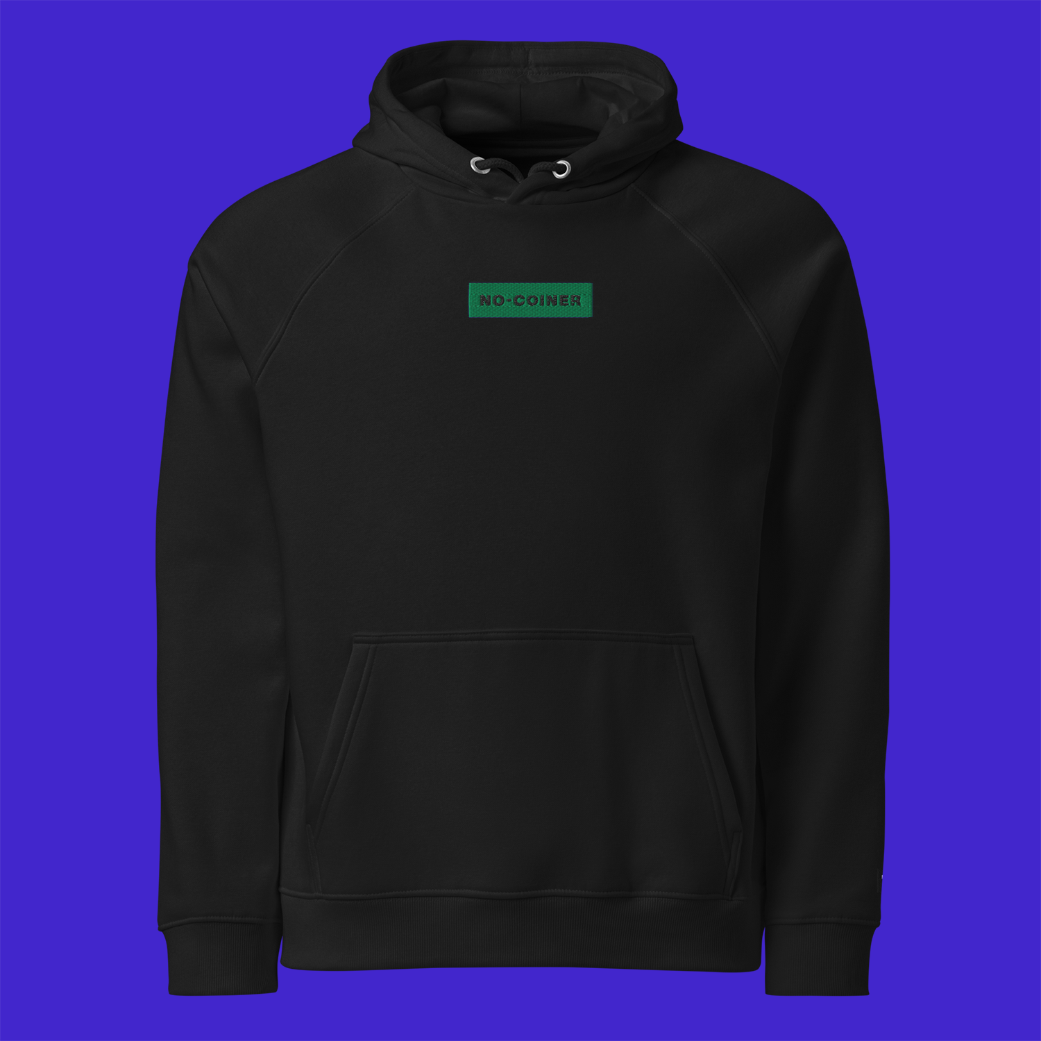 Unisex Eco Raglan Hoodie - BLACK - NO-COINER (green)