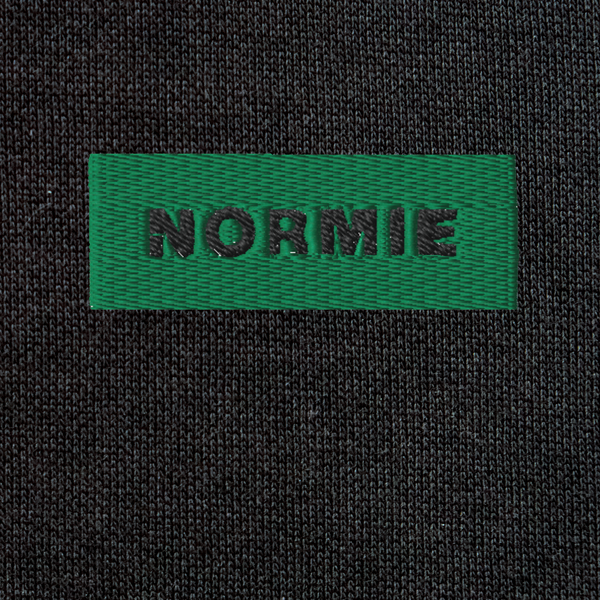 Unisex Eco Raglan Hoodie - BLACK - NORMIE (green)